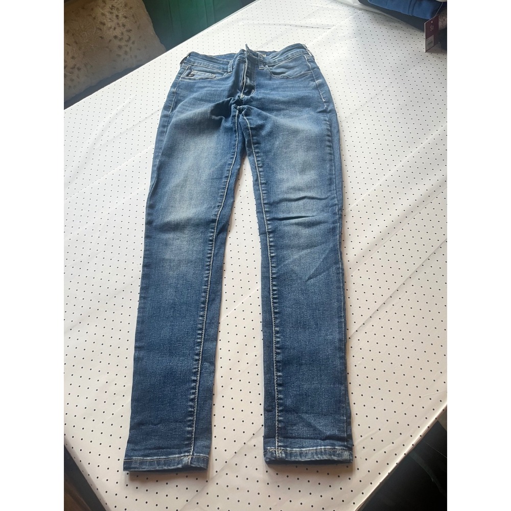KanCan Womens Mid Rise Skinny Jeans Medium Wash Stretch KC11214CHD Size 5/26 - Picture 2 of 9